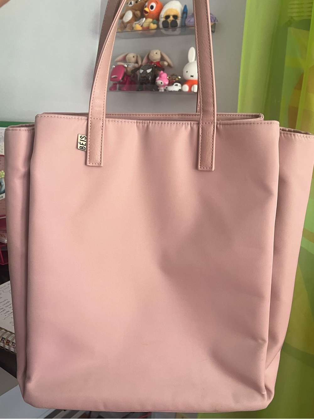 BEIS Blush Pink Tote Bag with Detachable Strap